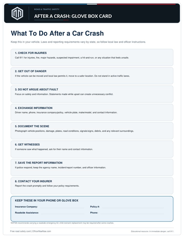 Preview of After a Crash: What To Do PDF