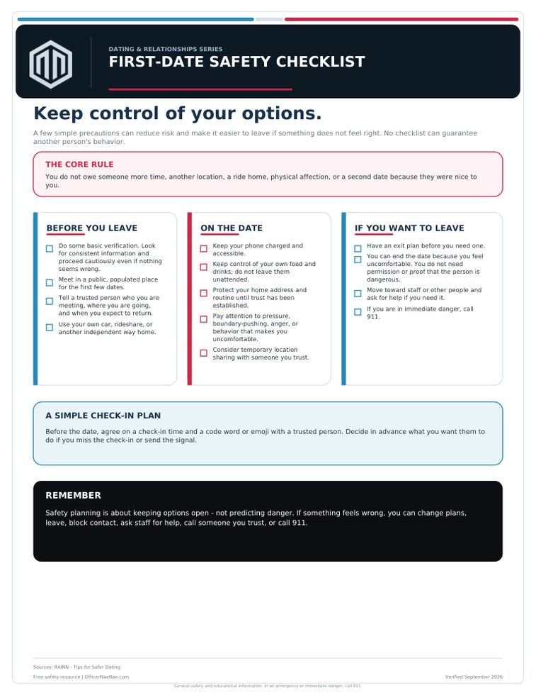 Preview of First-Date Safety Checklist PDF