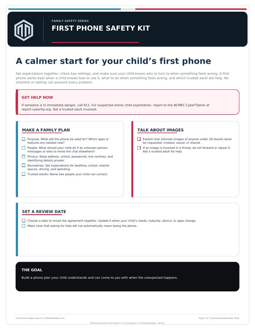 Preview of First Phone Safety Kit PDF