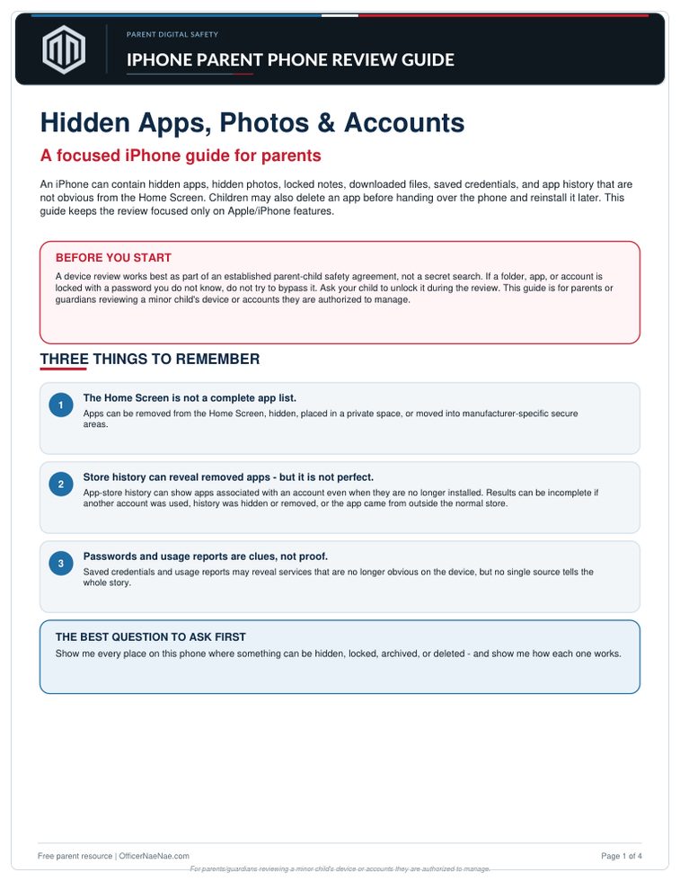 Preview of How to Find Where Kids Hide Things on Their Phones PDF