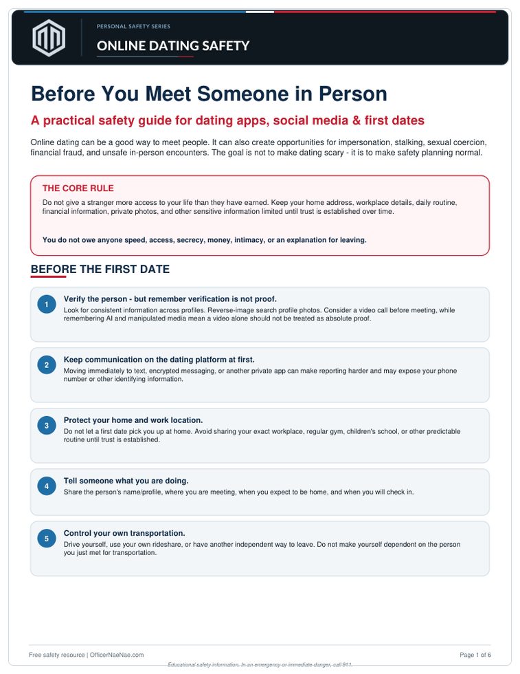 Preview of Online Dating Safety: Before You Meet Someone in Person PDF
