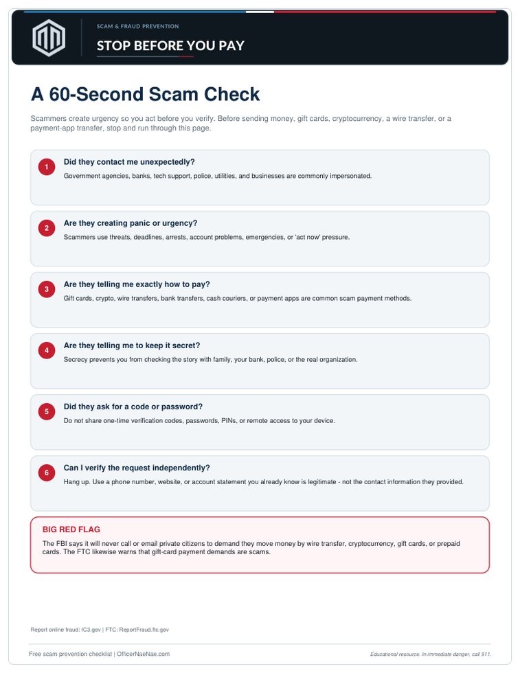 Preview of STOP Before You Pay: 60-Second Scam Check PDF
